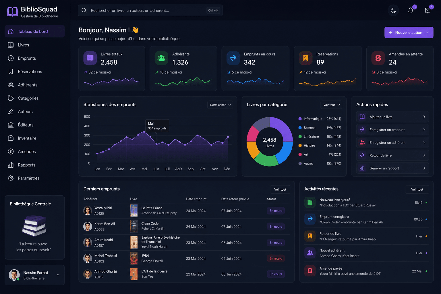 Bibliotheque WebApp UI