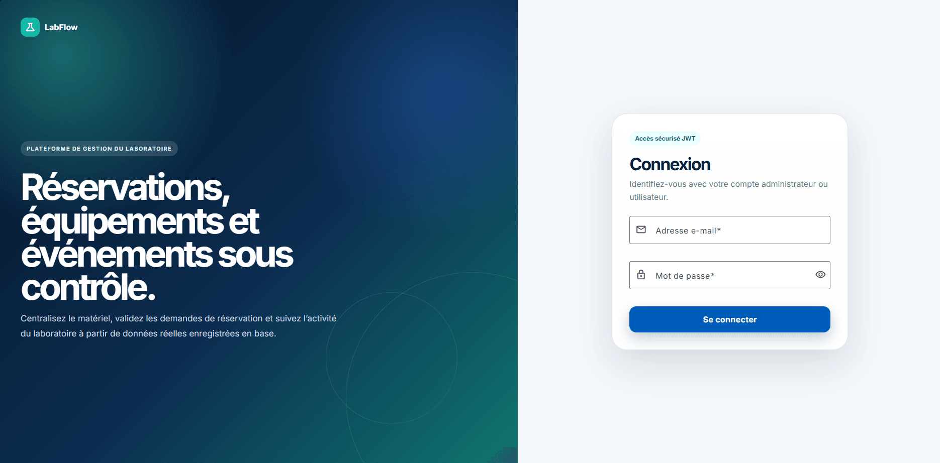 LabFlow application UI